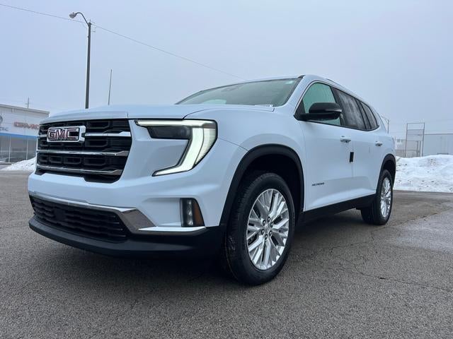 2026 GMC Acadia Elevation in Glacier White Tricoat — front three-quarter view