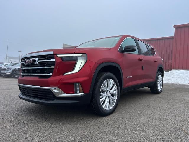 2026 GMC Acadia Elevation in Volcanic Red Tintcoat — front three-quarter view