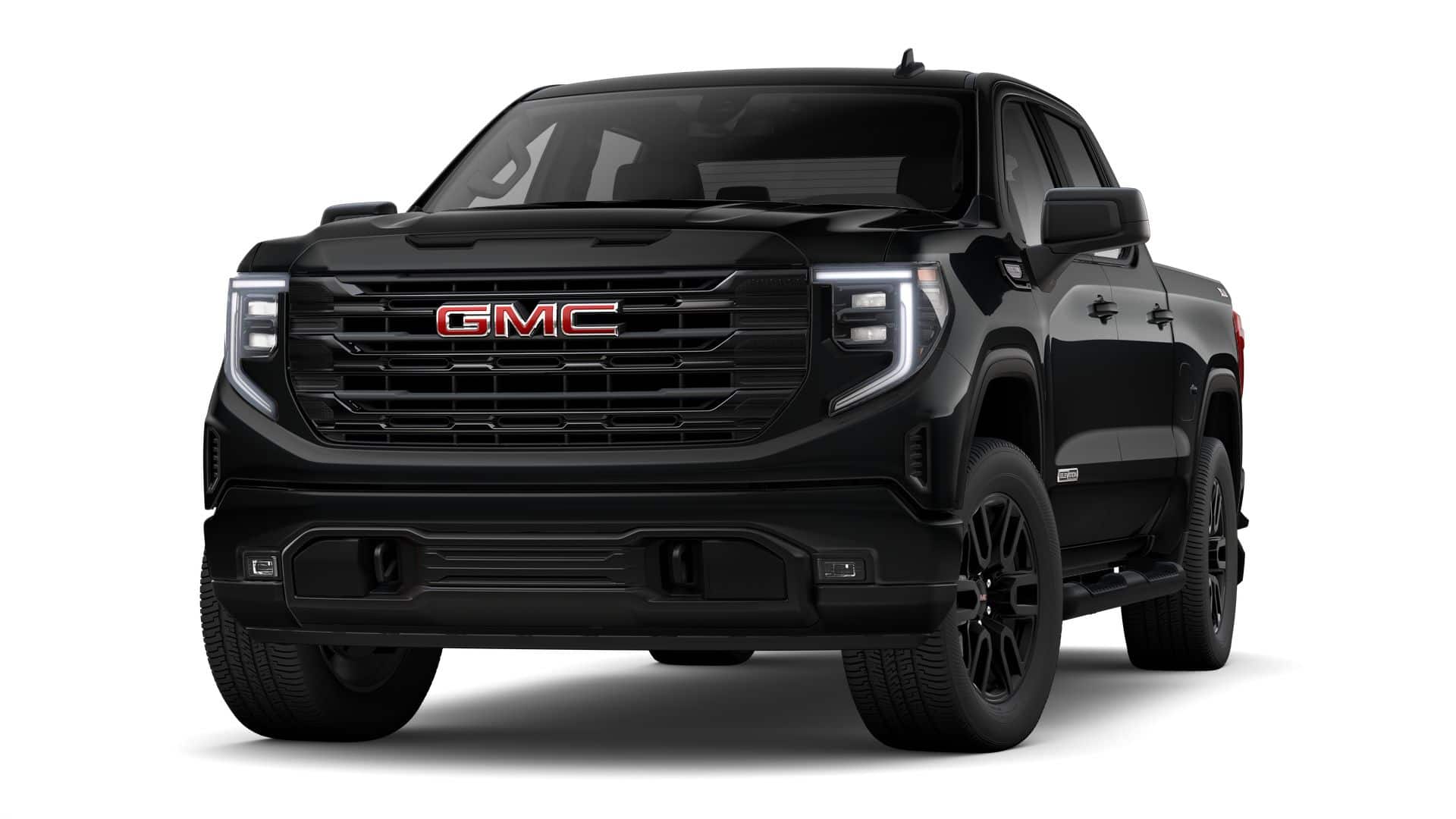 2026 GMC Sierra 1500 Elevation in Onyx Black — front three-quarter view