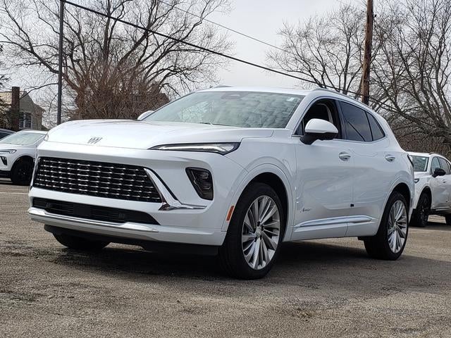 2026 Buick Envision Avenir in Iridescent White Tricoat — front three-quarter view